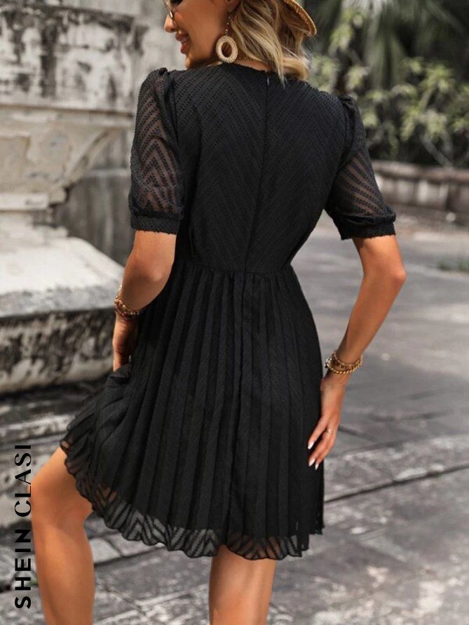 Vestido de Manga Farol con Fruncido