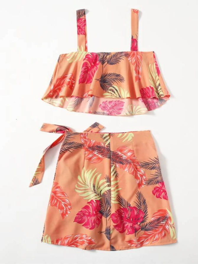 Outfit de dos piezas Volante Tropical Bohemio