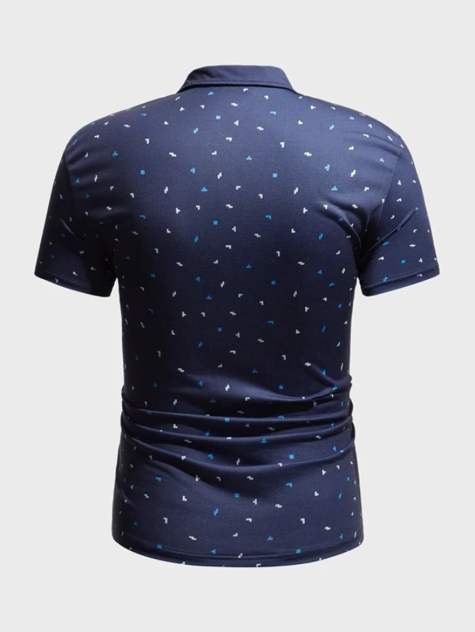 Camisa polo con estampado geométrico