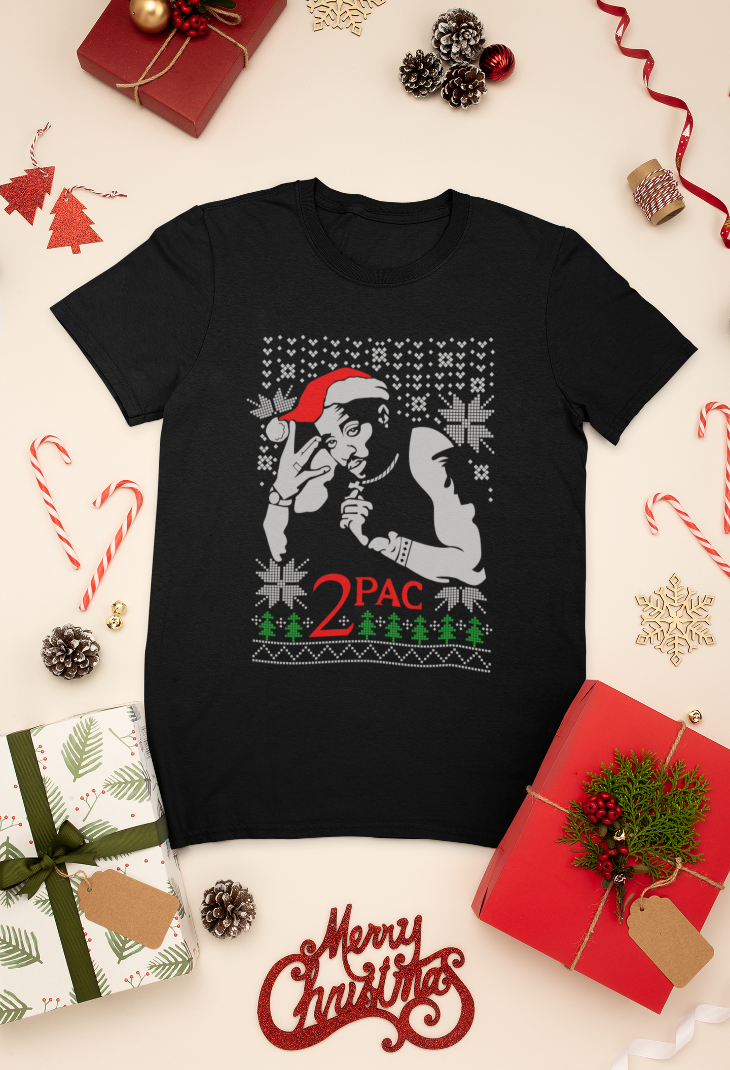 Camiseta Navideña 2Pac