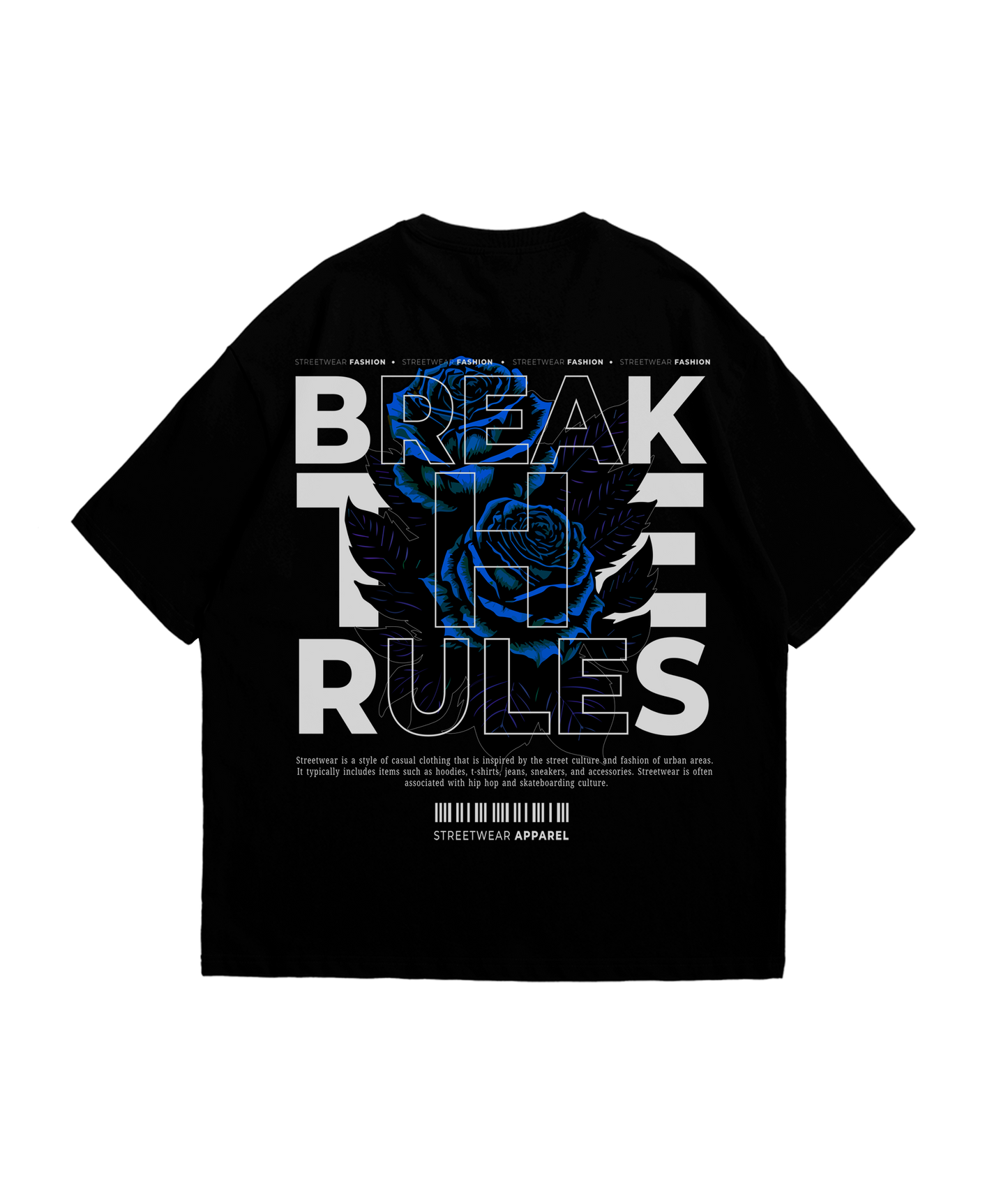 "Break the Rules": Camiseta Oversize de Estilo Urbano