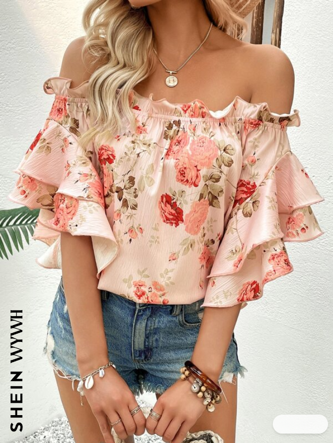 Blusa Bohemia con Estampado Floral