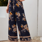 Pantalones Palazzo con estampado floral de cintura con nudo