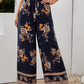Pantalones Palazzo con estampado floral de cintura con nudo