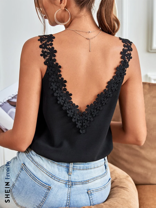 Blusa de tirantes con encaje