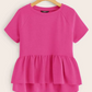 Top peplum irregular de manga raglán - Grande