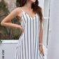 Vestido de tirantes con estampado de rayas