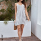 Vestido de tirantes con estampado de rayas