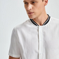 Camisa con Botón delantero A rayas Preppy