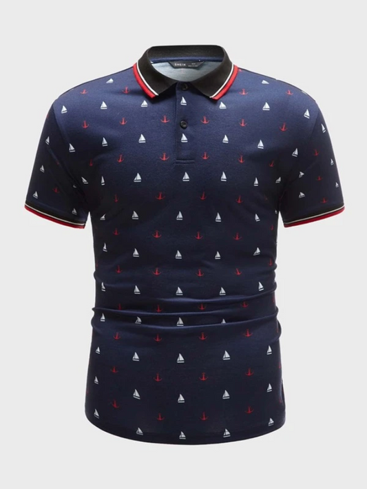 Camisa polo con estampado