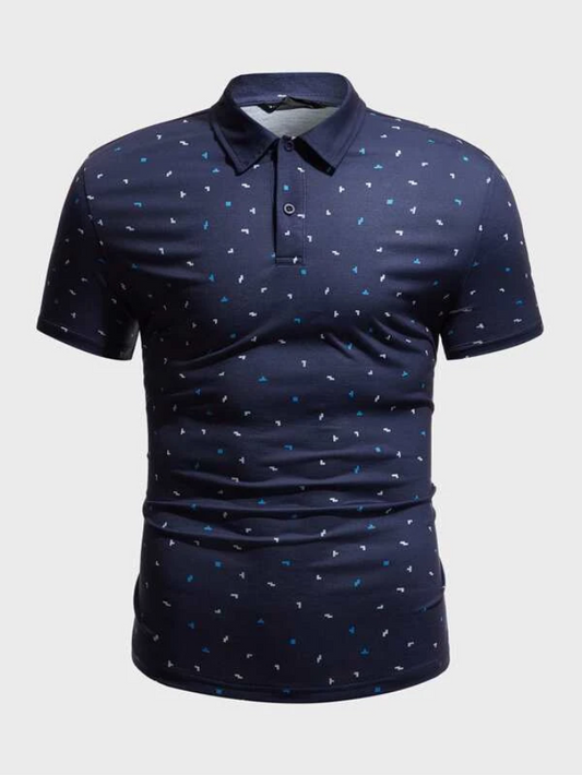 Camisa polo con estampado geométrico