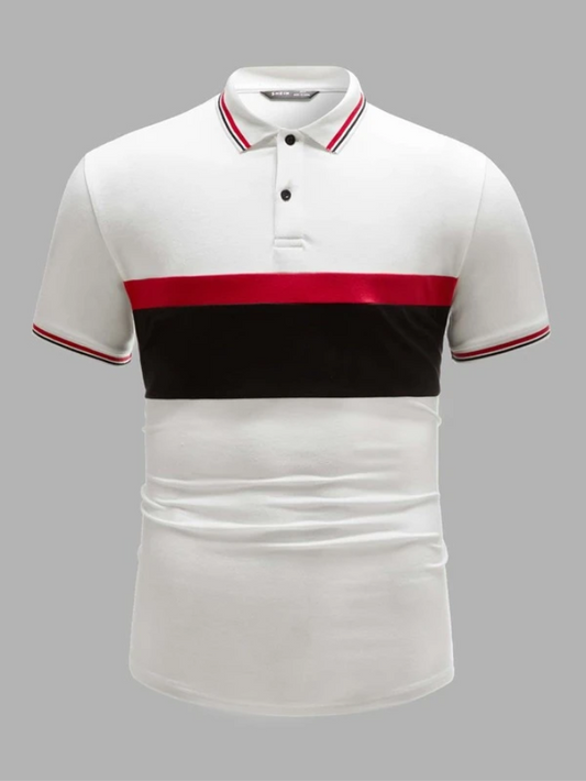 Polo para Hombre Botón delantero A rayas Preppy