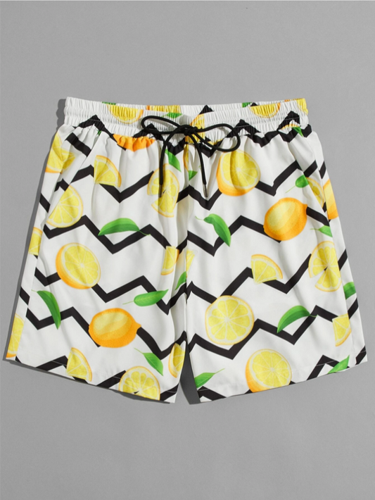 Shorts cortos con Estampado de Limón