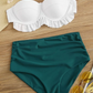 Bikini de cintura alta bandeau con aro ribete fruncido