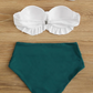 Bikini de cintura alta bandeau con aro ribete fruncido