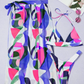 Bañador bikini halter con estampado con falda de playa - 3 piezas