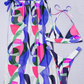 Bañador bikini halter con estampado con falda de playa - 3 piezas