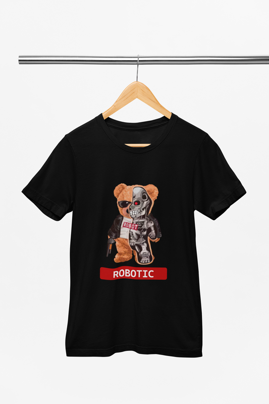 Camiseta de Algodón de Oso Robótico Animado